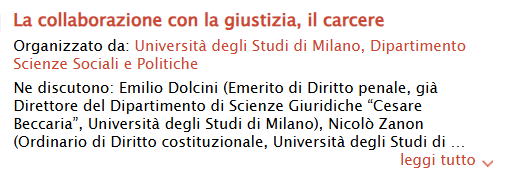 La collaborazione con la giustizia, il carcere